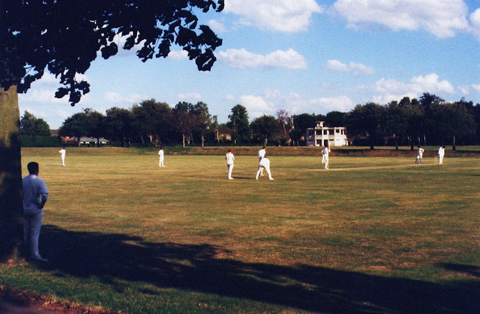Cricket match on a green field