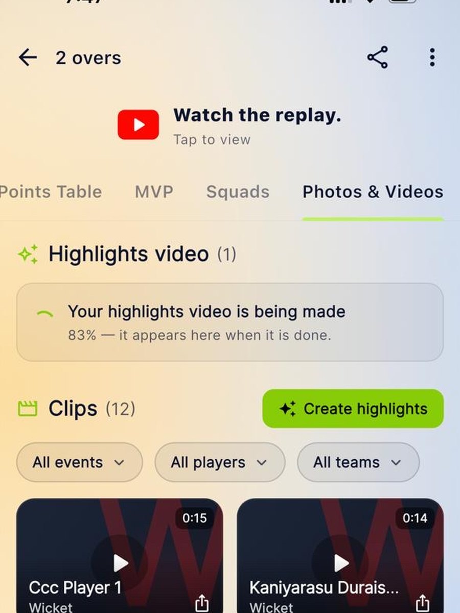 Picking clips for a highlights video on Skipper