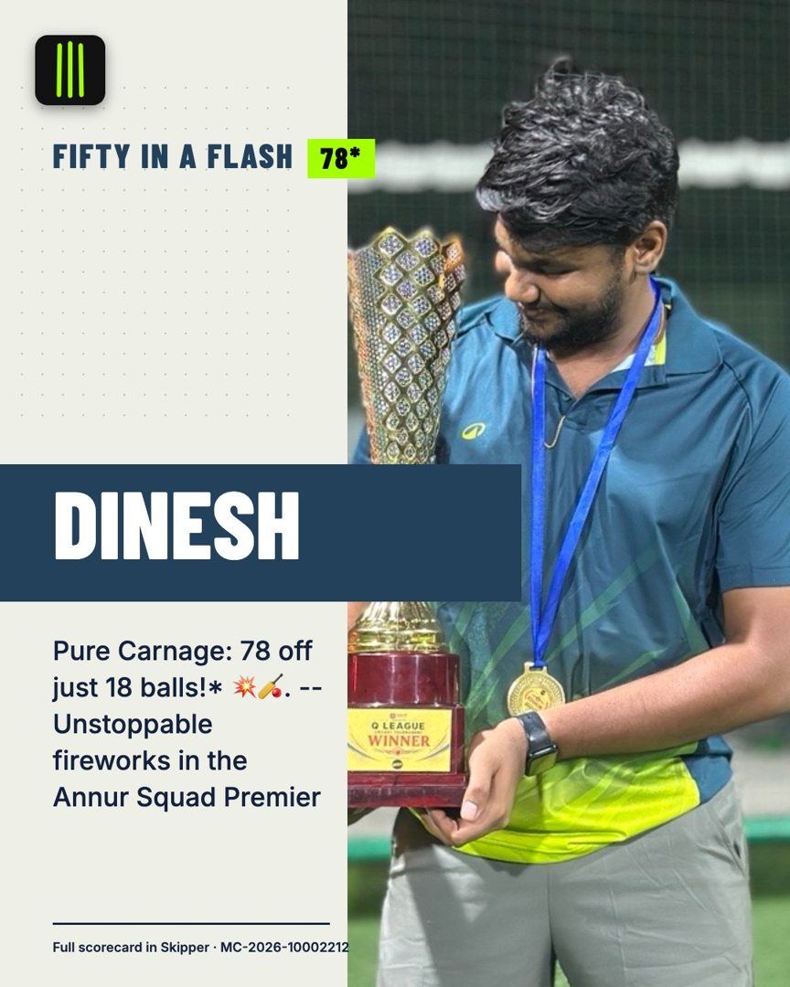 A player's fifty, posted in the Skipper feed